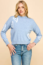 Load image into Gallery viewer, Be Mine Heart Sweater - Baby Blue or Gray
