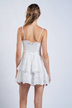 Load image into Gallery viewer, SOLID HOOK&amp;EYES LAYERED FLORAL LACE MINI DRESS
