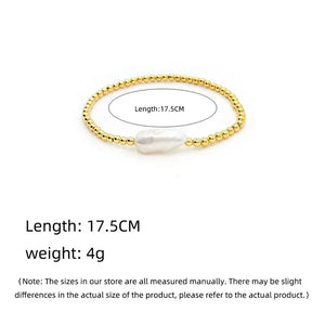 Pearl and Gold Beaded Ball Bracelet