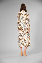 Load image into Gallery viewer, MIDI VELVET PRINTED DRESS W HIGH NECK
