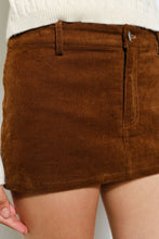 Load image into Gallery viewer, Corduroy Mini Skirt - with built in shorts
