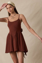 Load image into Gallery viewer, Chocolate Mini Dress with Bow by Sky to Moon
