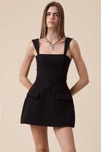 Load image into Gallery viewer, Black Square Neck Mini Dress by Sky to Moon
