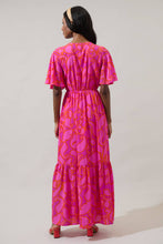 Load image into Gallery viewer, Inara Floral Evianna Button Down Flutter Maxi Dress
