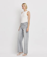 Load image into Gallery viewer, HIGH RISE LIGHT GREY WIDE LEG JEANS F5651
