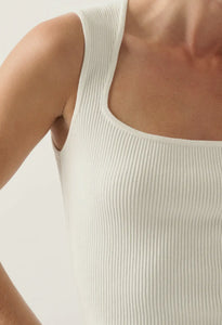 Solid Ribbed Knit Cropped Tank Top