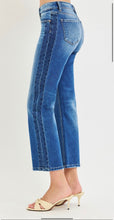 Load image into Gallery viewer, Risen PSC21957 LOW RISE CROP STRAIGHT CONTRAST SIDE DETAIL JEANS
