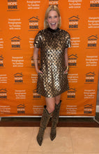 Load image into Gallery viewer, Leslie Sequin Nova Back Bow Tie Mini Dress
