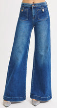 Load image into Gallery viewer, Risen Mid Rise Wide Leg Front Button Pocket - 21066 Dark Wash
