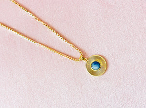 Blue Sunburst Pendant Necklace from Kathy Romano Collection