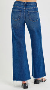 Risen Mid Rise Wide Leg Jeans  - 5973 Dark Wash