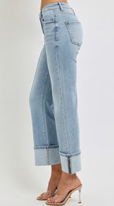 Risen High Rise Cuffed Jeans - 5723 Light