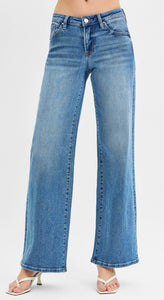 Risen Low Rise Wide Legs Jeans - 21186 Medium Wash
