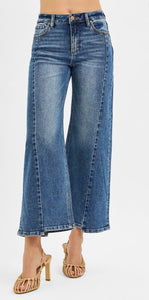 Risen High Rise Cropped Step Hem - 21356 Medium Wash