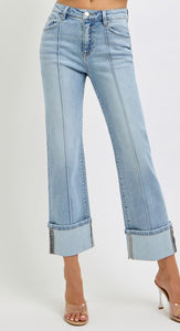 Risen High Rise Cuffed Jeans - 5723 Light