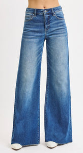 Risen High Rise Super Wide Legs Jeans - 21114 Medium Wash