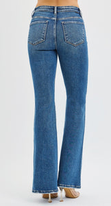 Risen High Rise Straight Flare Leg Jeans- 21348 Dark Wash