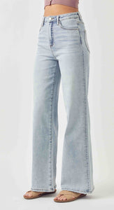 Risen High Rise Wide Leg Jeans - 5120 Light Wash