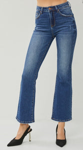 Risen High Rise Ankle Flare Jeans 5601 - Dark Wash