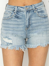 Load image into Gallery viewer, Light Wash High Rise Jean Shorts by Risen
