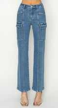 Load image into Gallery viewer, Risen Straight Leg Cargo Jeans 5271 - Medium Wash
