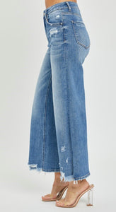 Risen High Rise Side Slit Ankle Jeans - 5590 Medium Wash