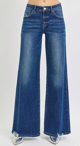 Risen Mid Rise Super Soft Wide Jeans - 5770 Dark Wash