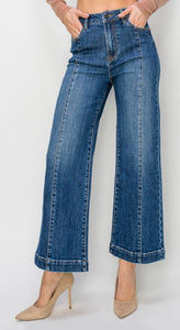 Risen High Rise Ankle Seam Jeans - 5687 Dark Wash