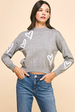 Load image into Gallery viewer, Be Mine Heart Sweater - Baby Blue or Gray
