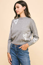 Load image into Gallery viewer, Be Mine Heart Sweater - Baby Blue or Gray
