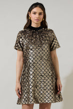 Load image into Gallery viewer, Leslie Sequin Nova Back Bow Tie Mini Dress
