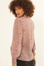 Load image into Gallery viewer, Floral V Neck Button Front Long Sleeve Blouse
