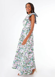 Caroline Gown Pink Abstract Floral Jacquard