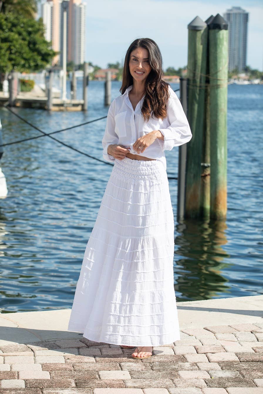 Lyon White Cotton Skirt