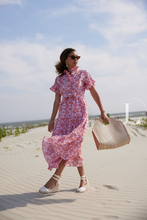 Load image into Gallery viewer, Sadie Maxi Dress Lavender Coral Eyelet
