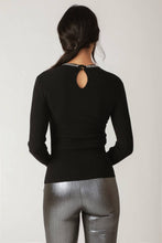 Load image into Gallery viewer, Black Knit Sweater with Jewel Detail
