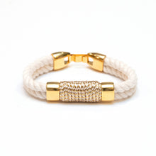 Load image into Gallery viewer, Tremont - Ivory/Metallic Gold - Nautical Rope Bracelet
