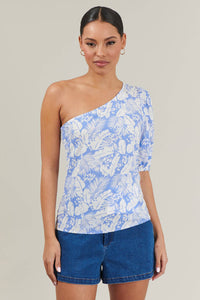 Azul Tropical One Shoulder Blouse