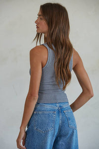 Seamless Knit Ribbed V-Neck Tank