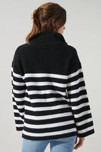 Load image into Gallery viewer, Coastal Striped Half Zip Sweater
