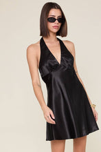 Load image into Gallery viewer, Satin Halter Mini Dress from Sky to Moon
