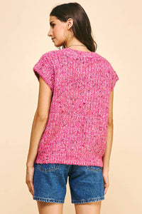 Magnolia Pink V-neck Sweater