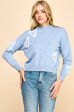 Load image into Gallery viewer, Be Mine Heart Sweater - Baby Blue or Gray
