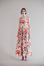 Load image into Gallery viewer, SQUARE NECK DROP WAIST W PLEATED LONG DRESS
