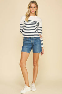 Light Weight Stripe Sweater by PINCH