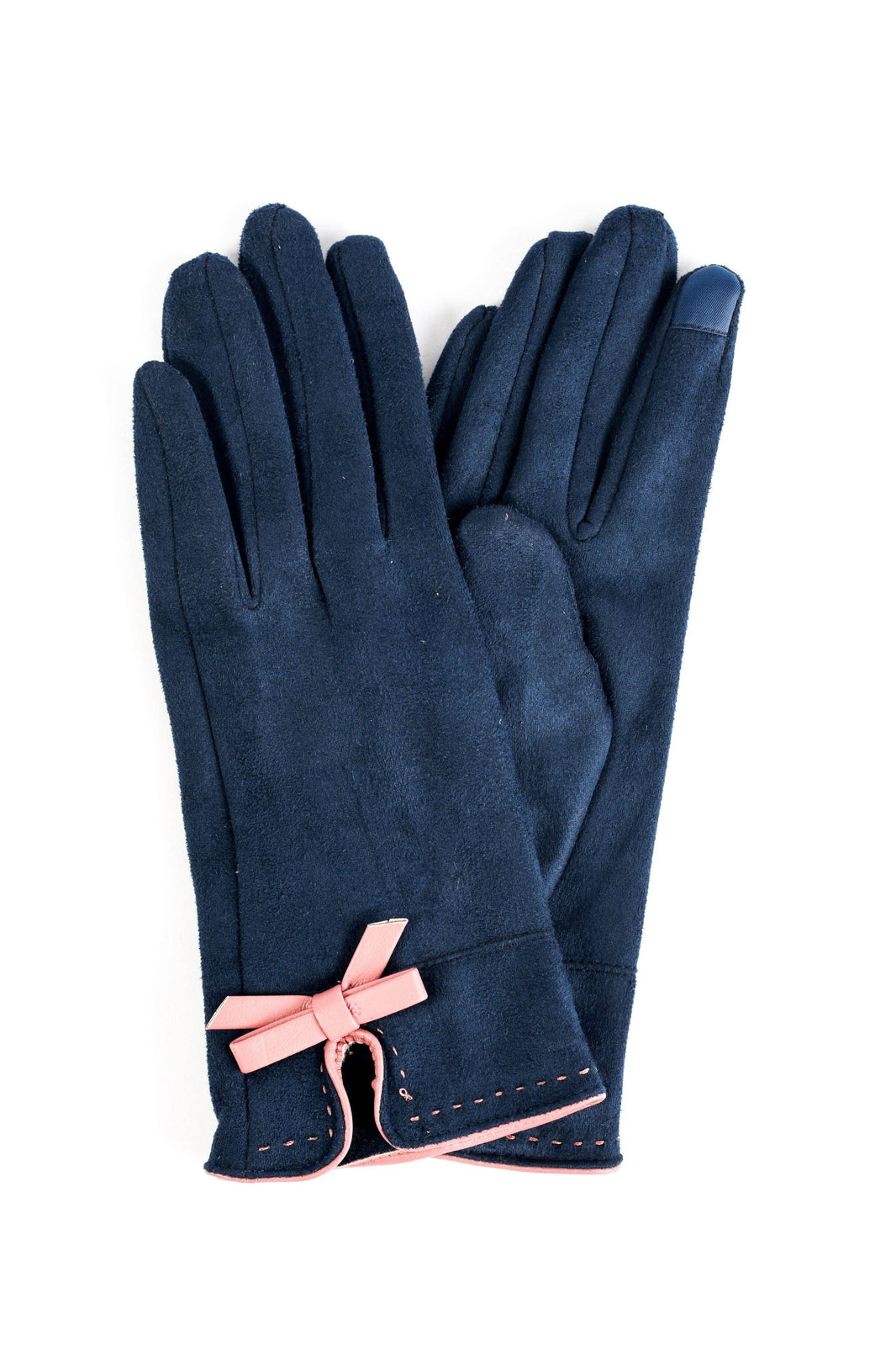 Vegan Suede Glove With Bow