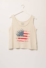 Load image into Gallery viewer, American Flag Splatter Scoop Neck Graphic Tank Top
