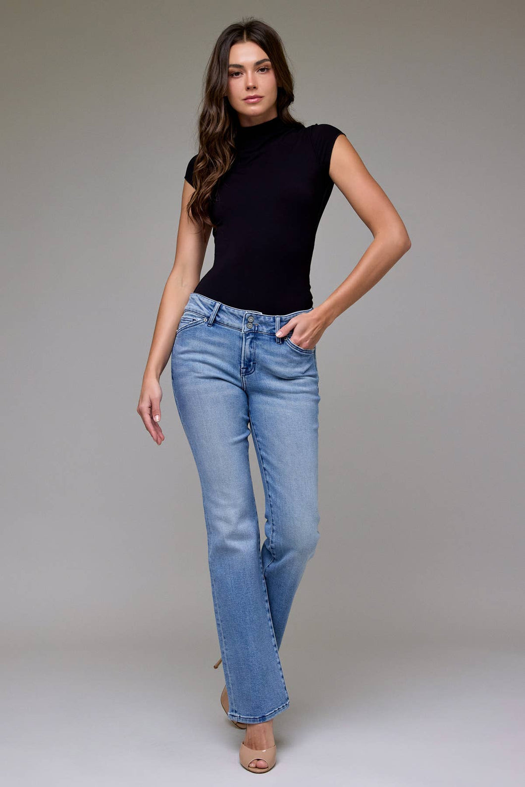 Hidden Jeans - Super Low Rise Bootcut - Medium Wash
