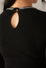 Load image into Gallery viewer, Black Knit Sweater with Jewel Detail
