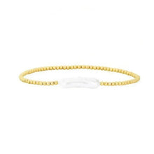Load image into Gallery viewer, Pearl and Gold Beaded Ball Bracelet
